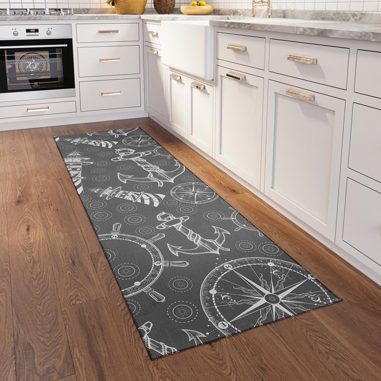 Dalyn Harbor HA9 Grey Runner Area Rug Room Scene