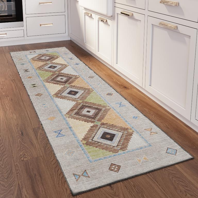 Dalyn Phoenix PH2 Taupe Runner Area Rug Room Scene