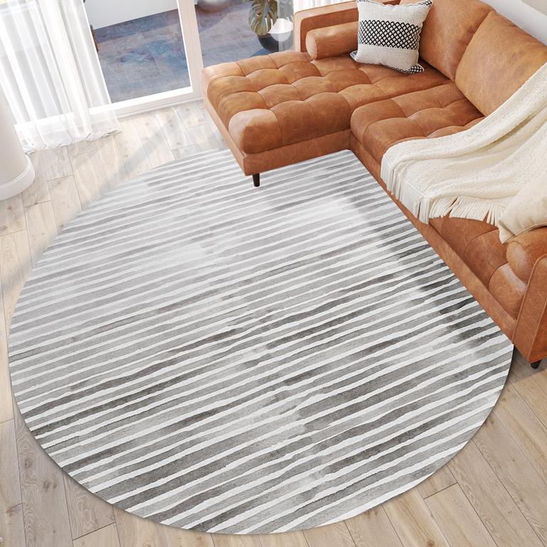 Dalyn Seabreeze SZ8 Pewter Area Rug Round Room Image