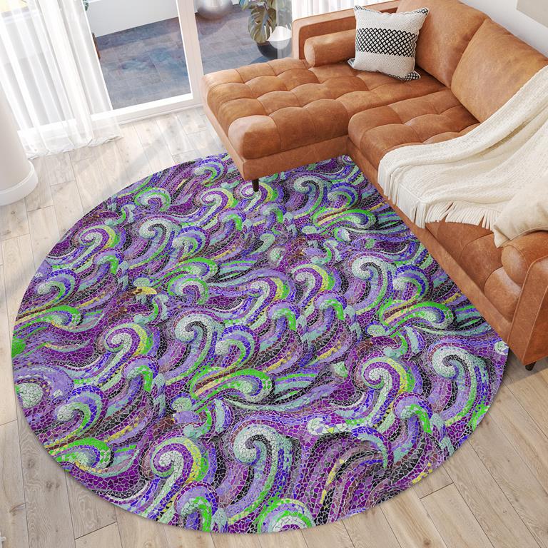 Dalyn Seabreeze SZ14 Violet Area Rug Round Room Image