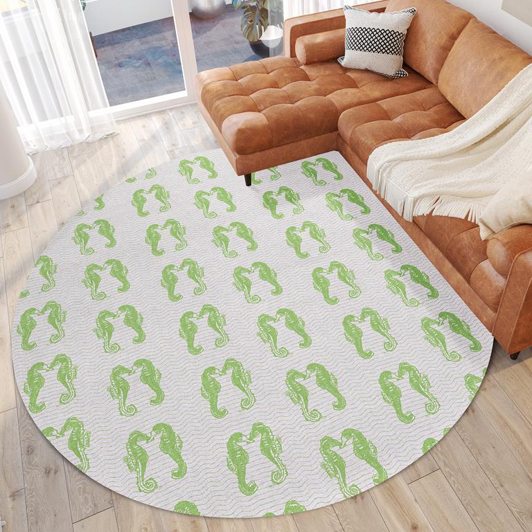 Dalyn Seabreeze SZ15 Lime-In Round Area Rug Room Scene