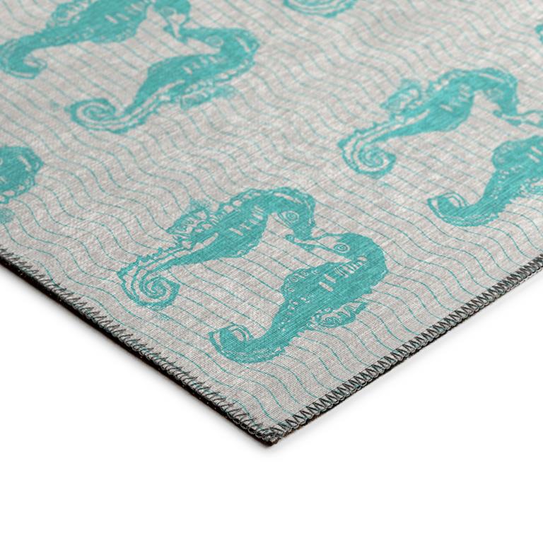 Dalyn Seabreeze SZ15 Teal Area Rug on Angle