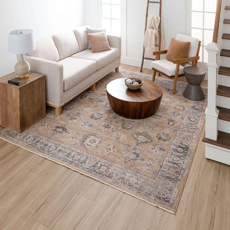 Karastan Echo R1060-347 Aurelia Camel Area Rug Room Scene