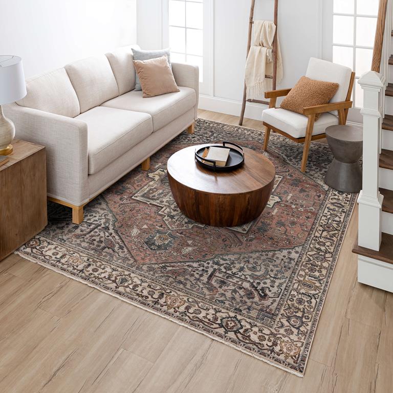 Karastan Echo R1061-666 Angelino Pudra Area Rug Room Scene