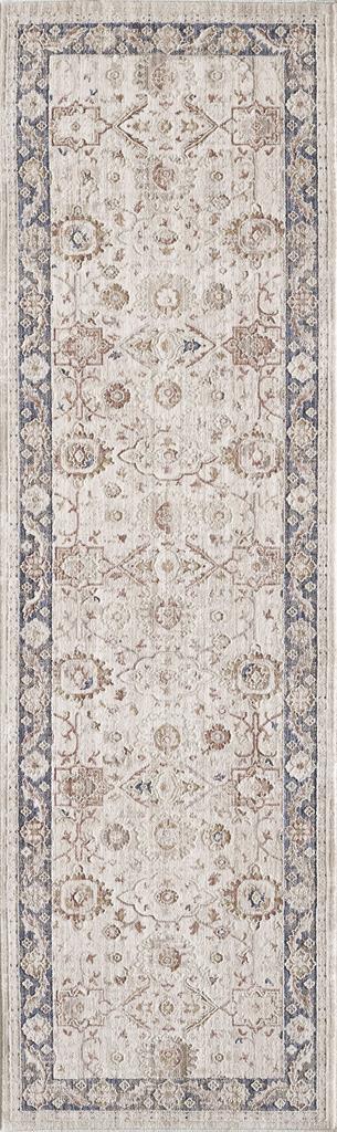 Kas Woodland Ivory Blue Mia Runner Area Rug