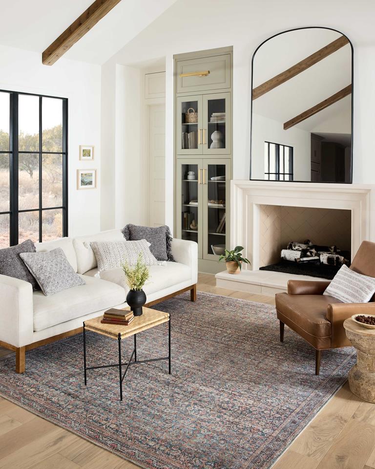 ガーリー Loloi II Adrian ADR-04 Denim Multi Area Rug | Carpetmart.com