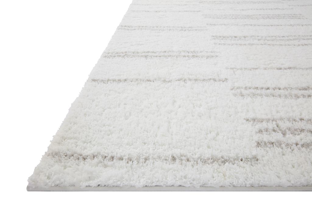 Loloi II Bliss Shag BLS-02 White Grey Area Rug | Carpetmart.com