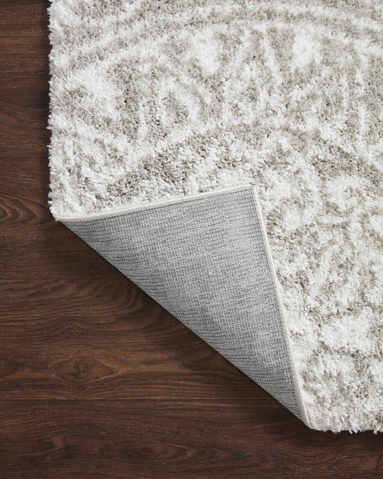 Loloi II Bliss Shag BLS-06 Grey White Area Rug Backing