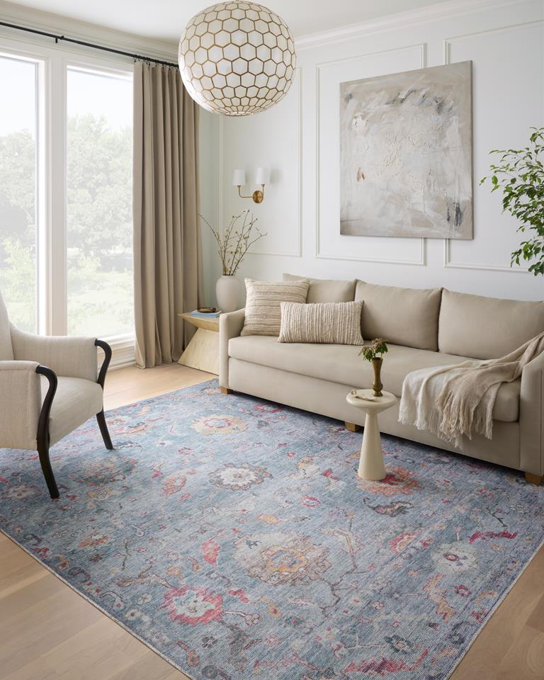 Loloi II Elysium ELY-04 Denim Multi Area Rug Room Scene