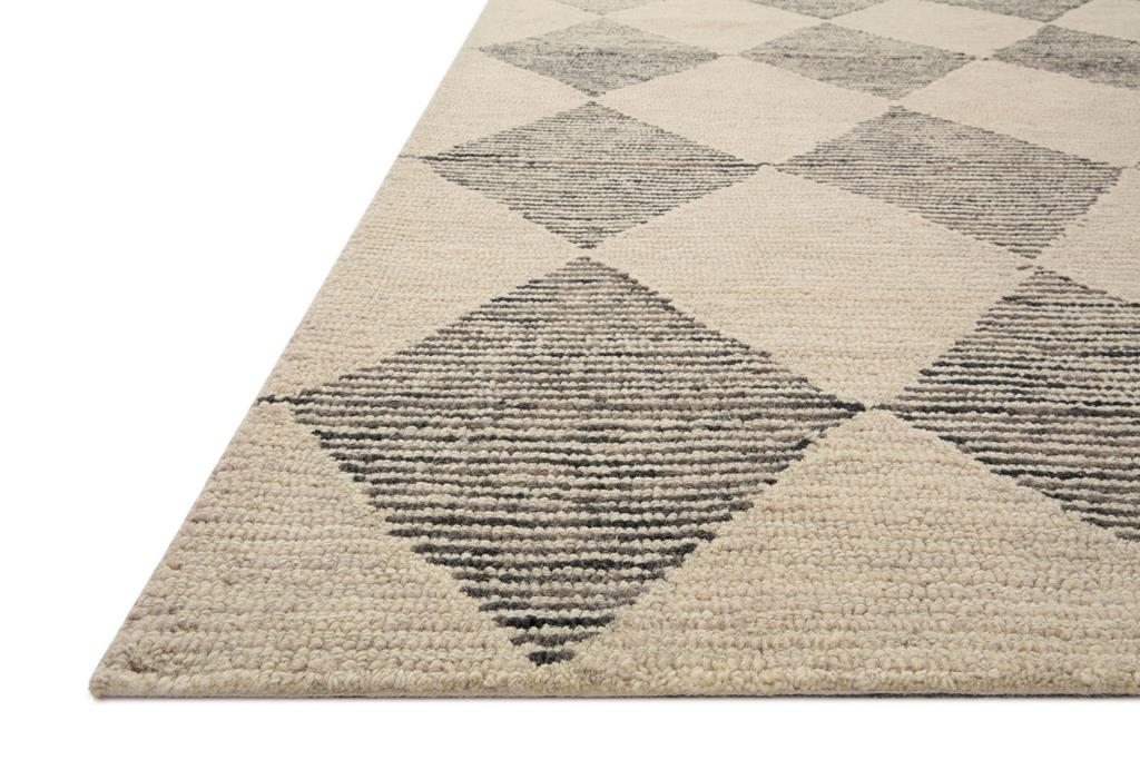 Francis FRA-01 Beige Charcoal Area Rug Angle