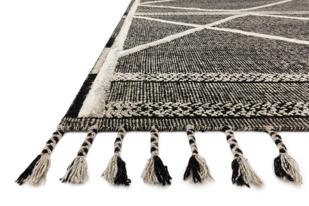 Loloi Iman IMA-02 Beige Charcoal Area Rug Angle