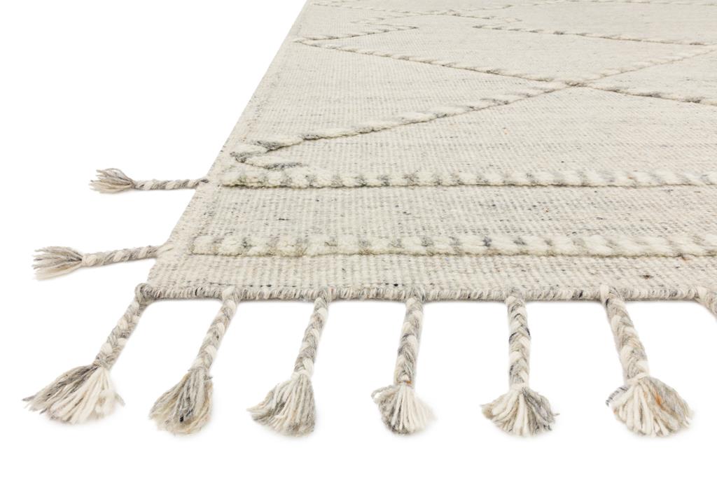 Loloi Iman IMA-03 Ivory Light Grey Area Rug Angle