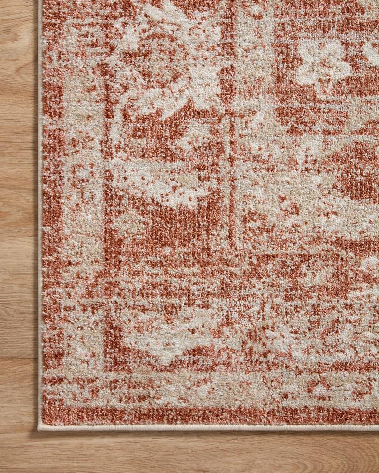 Loloi II Odette ODT-03 Rust Ivory Area Rug Corner