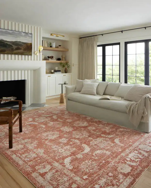 Loloi II Odette ODT-03 Rust Ivory Area Rug Room Scene