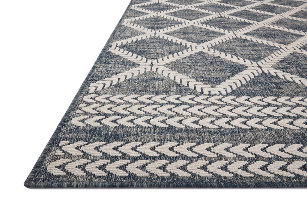 Loloi II Rainier RAI-05 Denim Ivory Area Rug Angle