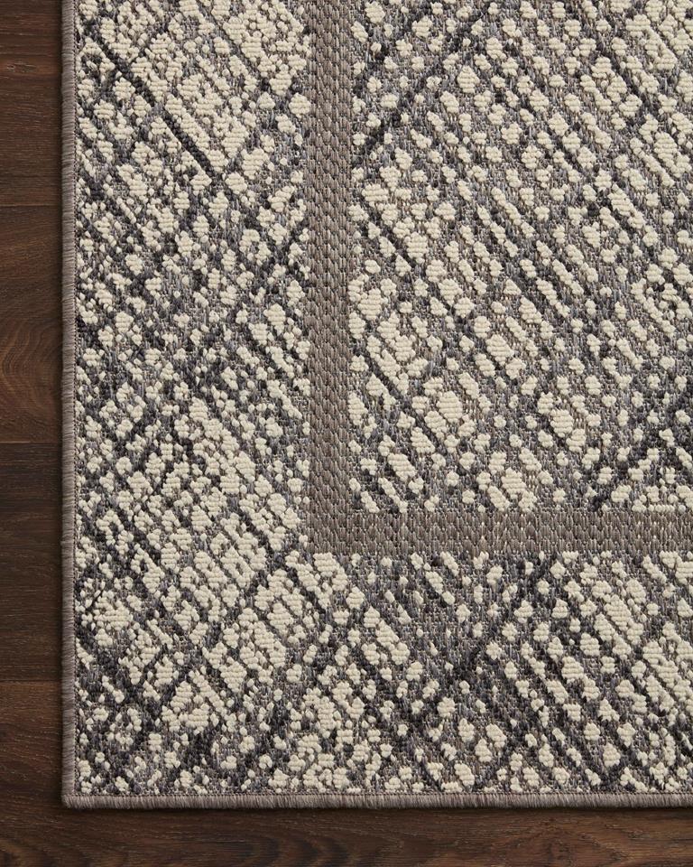 Loloi II Rainier RAI-10 Ivory Charcoal Area Rug Corner