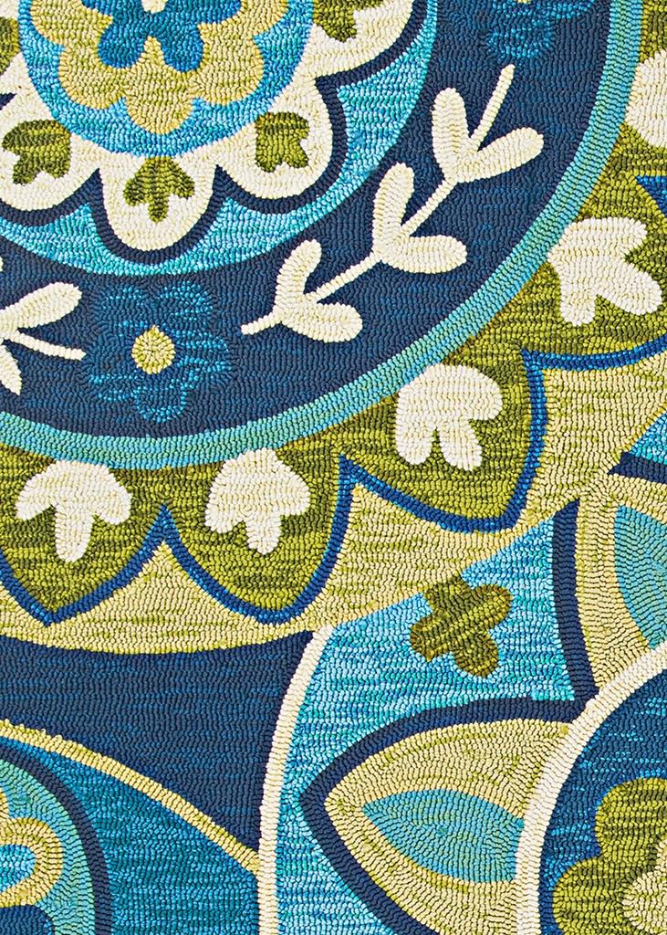 Couristan Covington 3778-1014 Rip Tide - Ocean-Green Indoor-Outdoor Area Rug Swatch