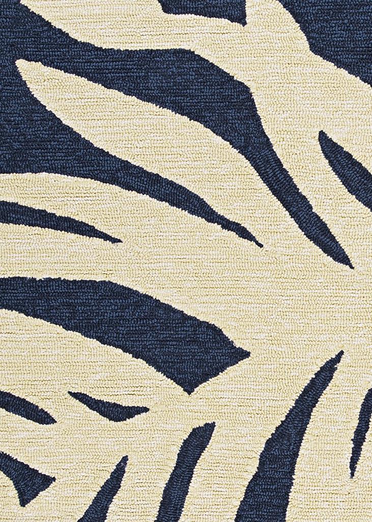 Couristan Covington 3990-0980 Palms - Navy Indoor-Outdoor Area Rug Swatch