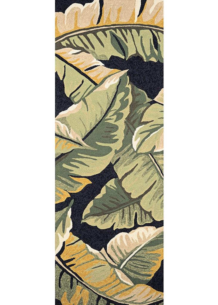 Couristan Covington 4972-4000 Rainforest - Forest Green-Black Indoor-Outdoor Runner Area Rug