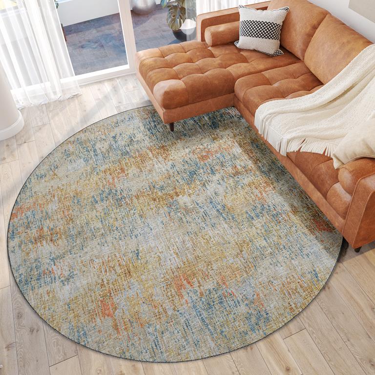 Dalyn Camberly CM1 Sunset Round Area Rug Room Scene