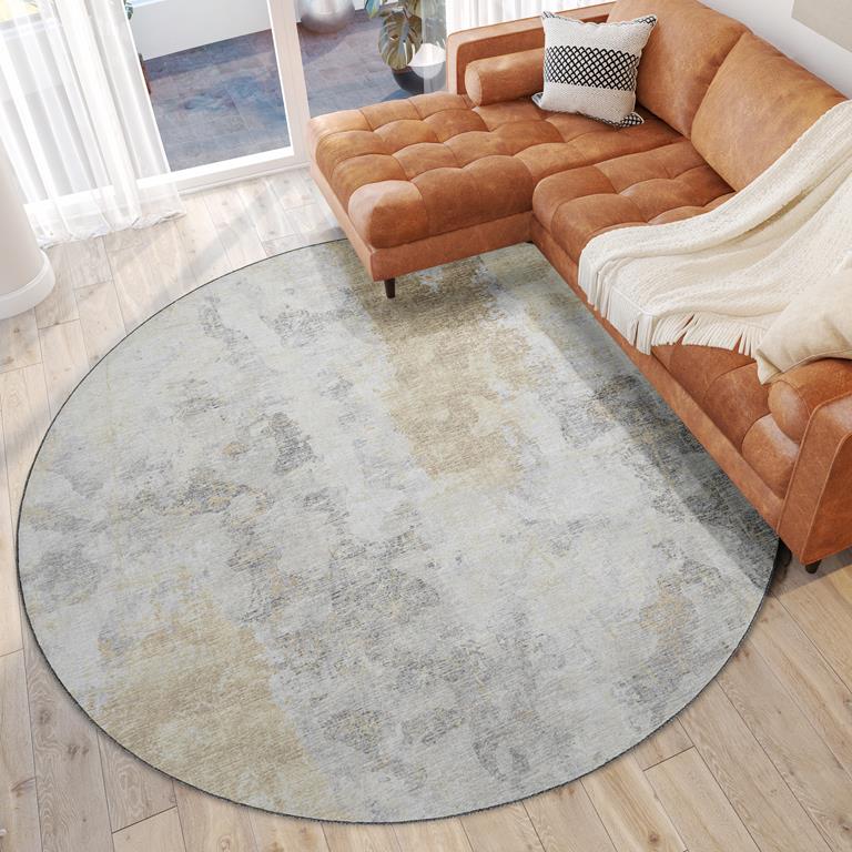 Dalyn Camberly CM3 Biscotti Round Area Rug Room Scene