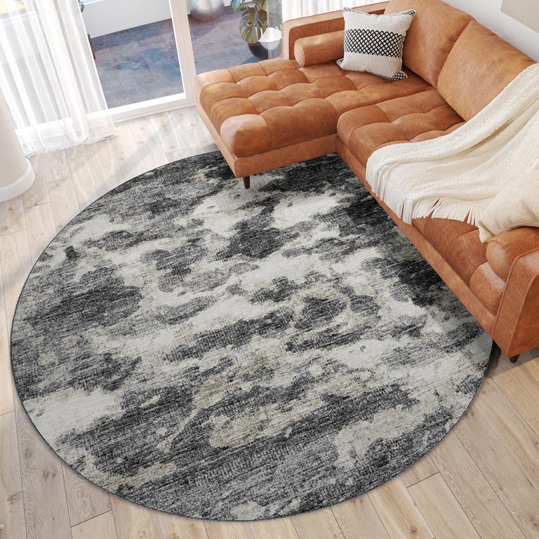 Dalyn Camberly CM6 Midnight Round Area Rug Room Scene