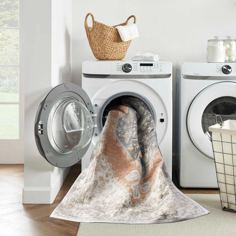 Nourison Astra Machine Washable ASW11 Grey Multi 8x10 Rug in Washing Machine