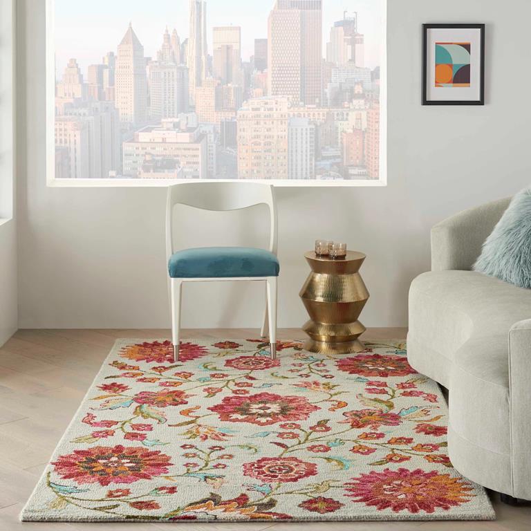 Nourison Bahari BAH04 Grey Multi 5x7 Rug in Room