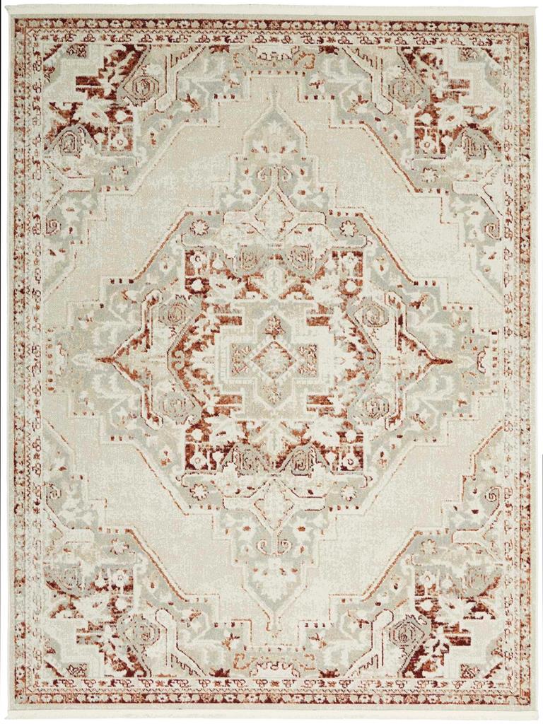 Nourison Carina CNA01 Brick Silver Area Rug