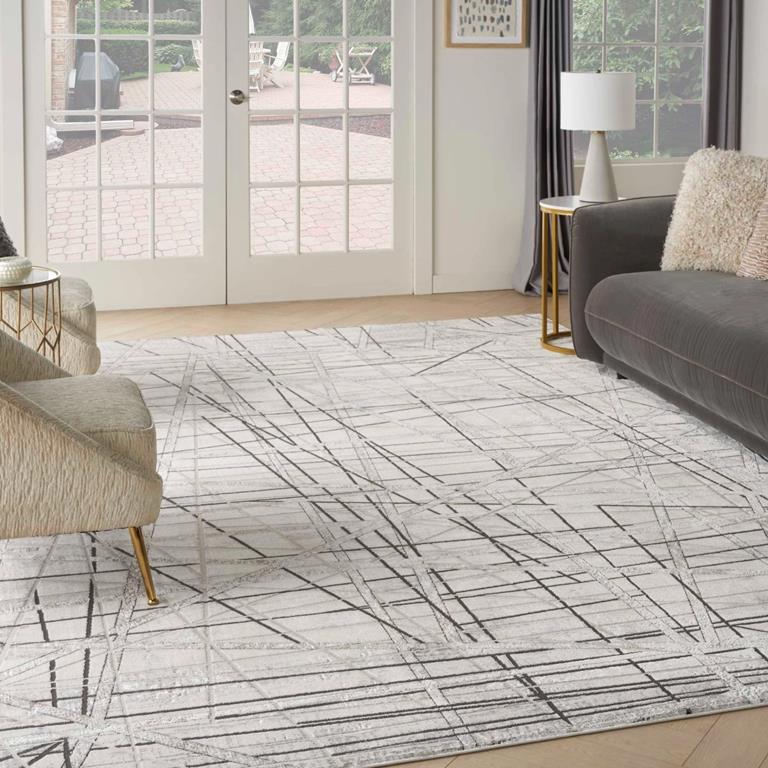 Nourison Desire DSR03 Grey Silver Area Rug Room Scene