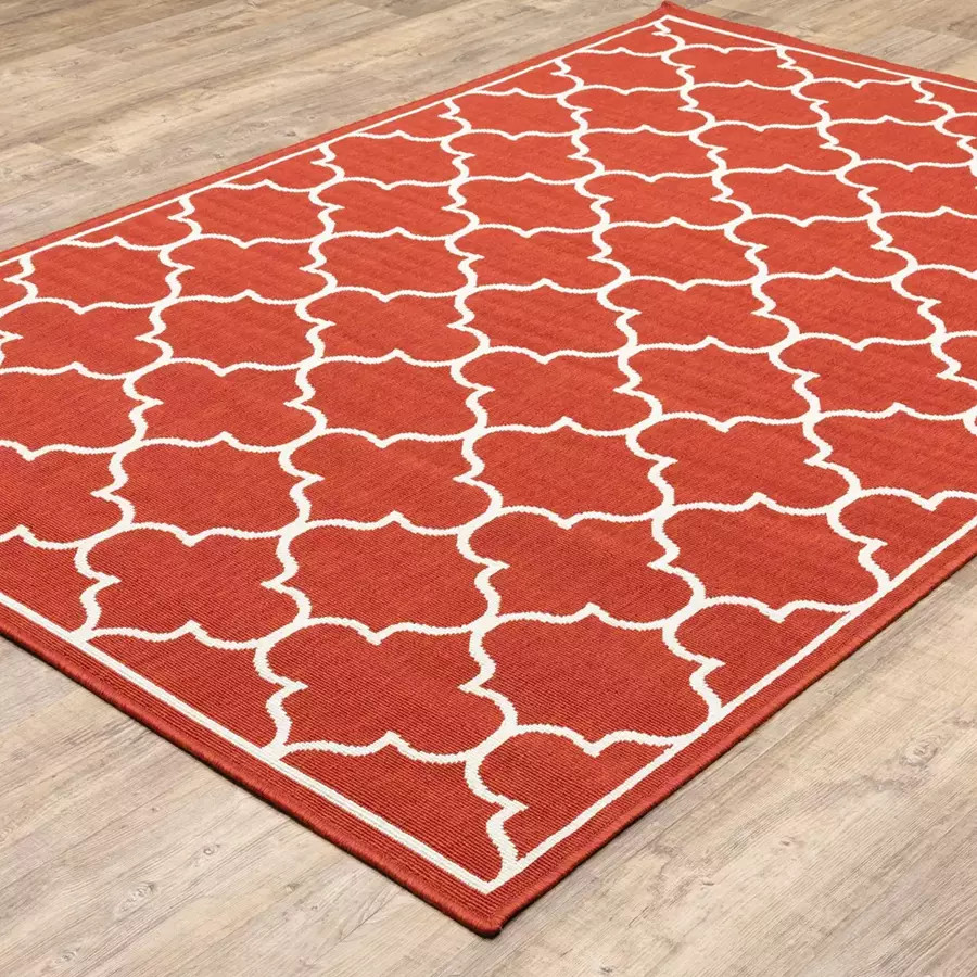 Meridian 1295R Red/ Ivory Area Rug by Oriental Weavers - Carpet