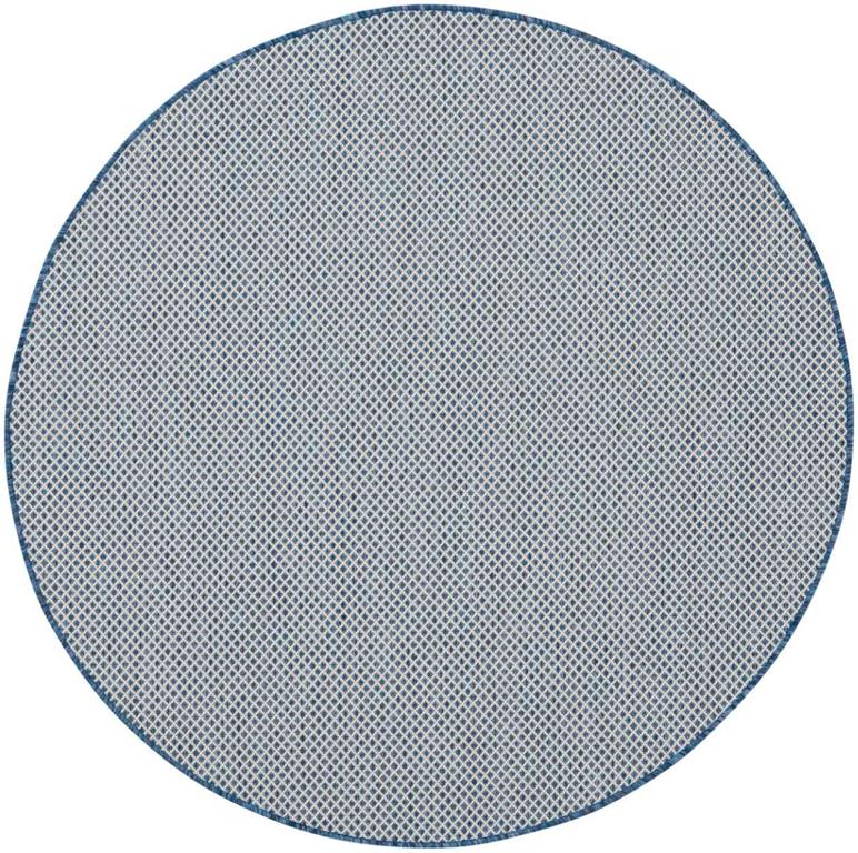 Nourison Courtyard COU01 Ivory Blue Round Rug