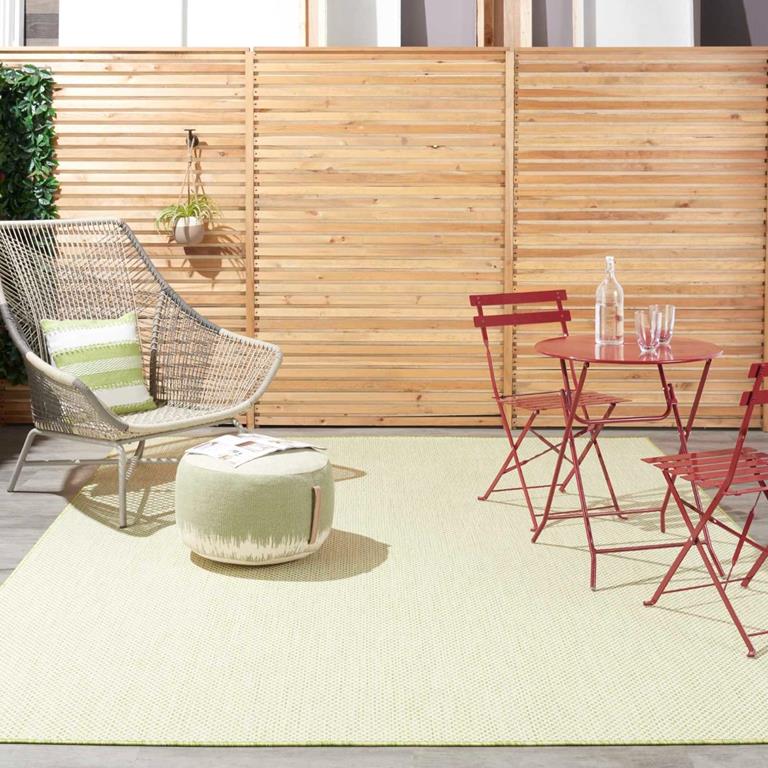 Nourison Courtyard COU01 Ivory Green 7x10 Area Rug Outdoors