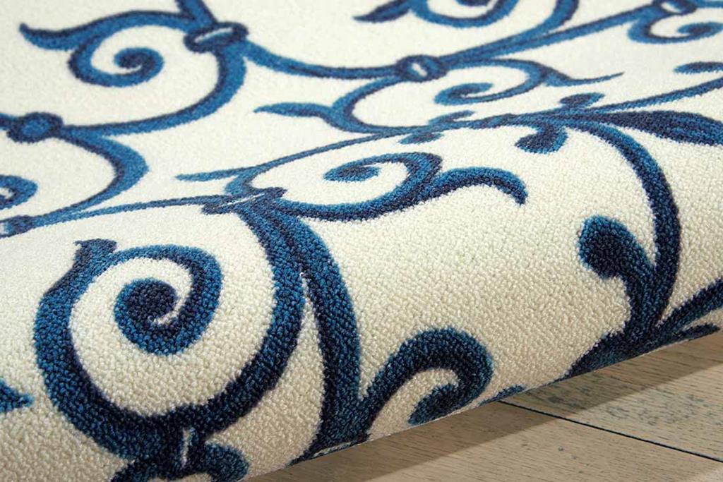 Nourison Home & Garden RS093 Blue Area Rug Texture