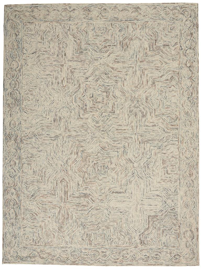 Nourison Interlock ITL03 Blue Ivory Area Rug |Carpetmart.com