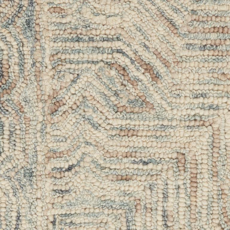 Nourison Interlock ITL03 Blue Ivory Area Rug Swatch