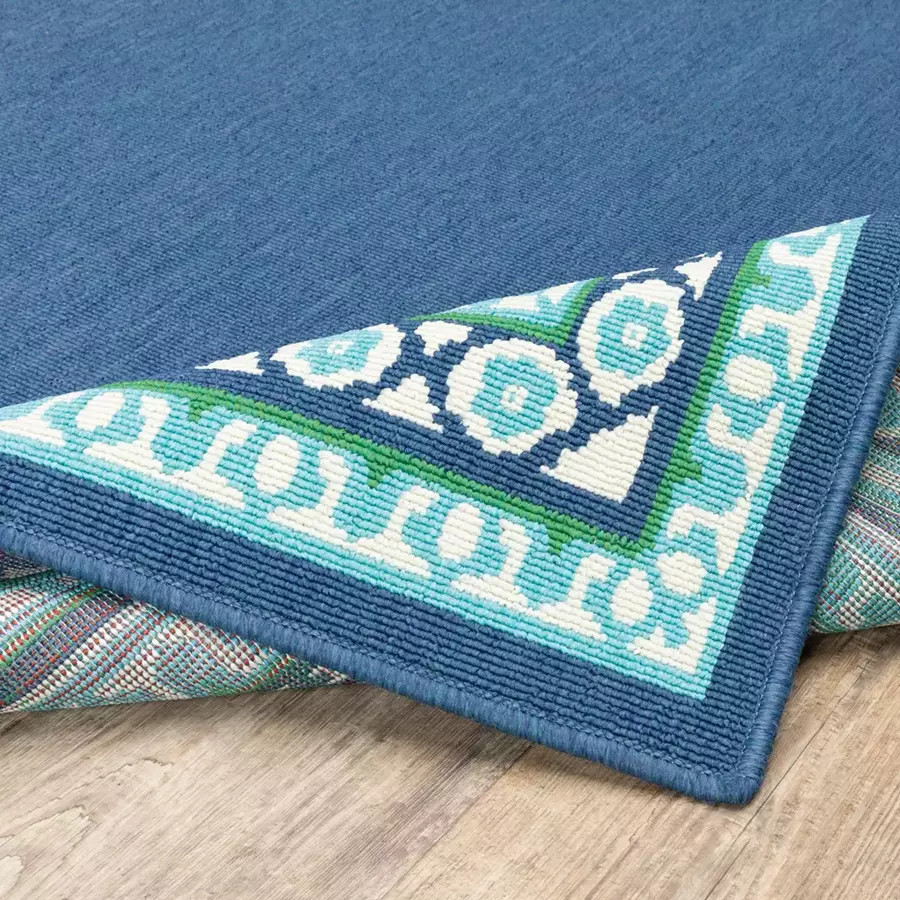 Oriental Weavers Meridian 9650B Navy/ Green Area Rug Texture