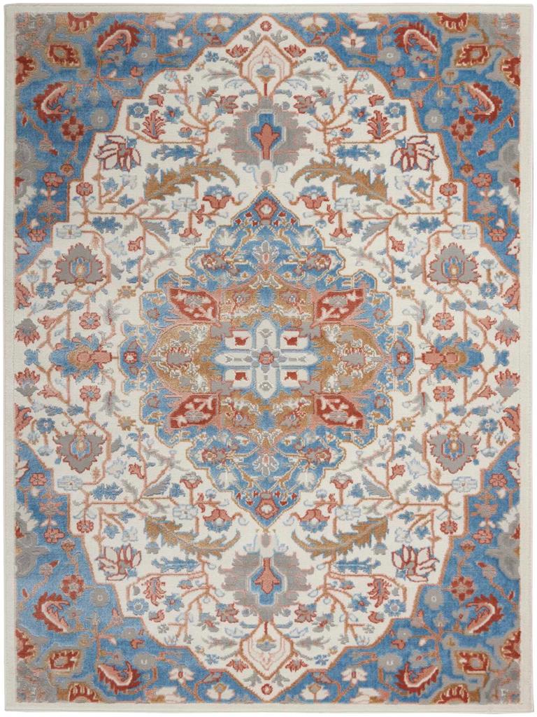 Nourison Elation ETN09 Ivory Blue Area Rug