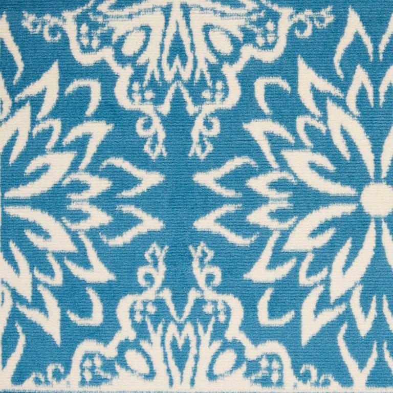 Nourison Jubilant JUB06 Ivory Blue Area Rug Swatch