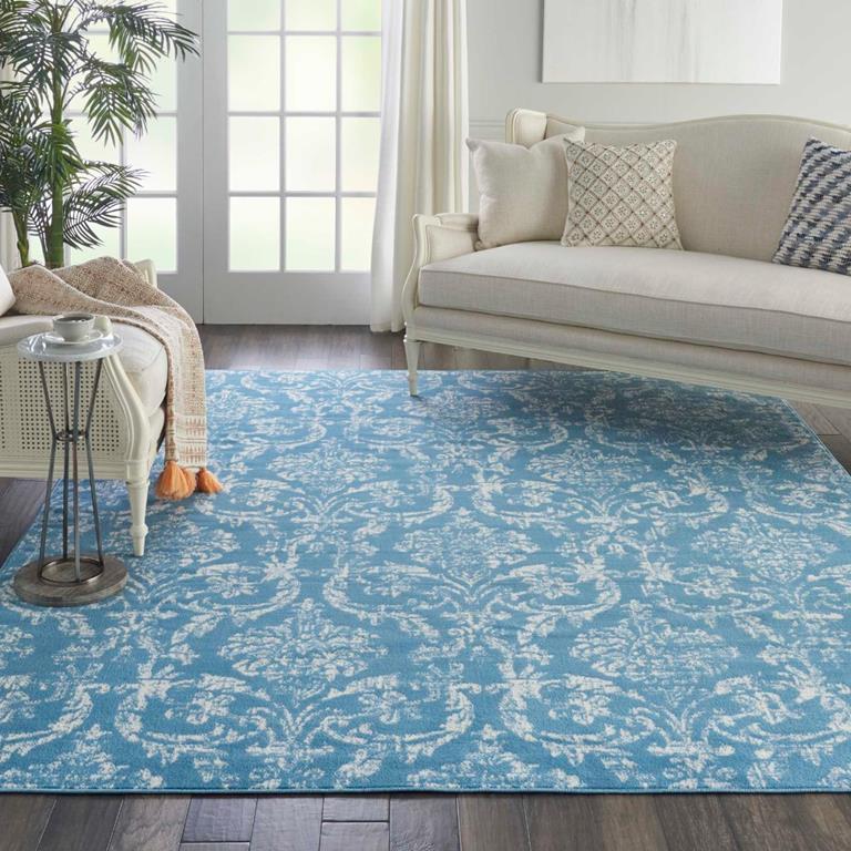 Nourison Jubilant JUB09 Blue 8x10 Area Rug Room Scene