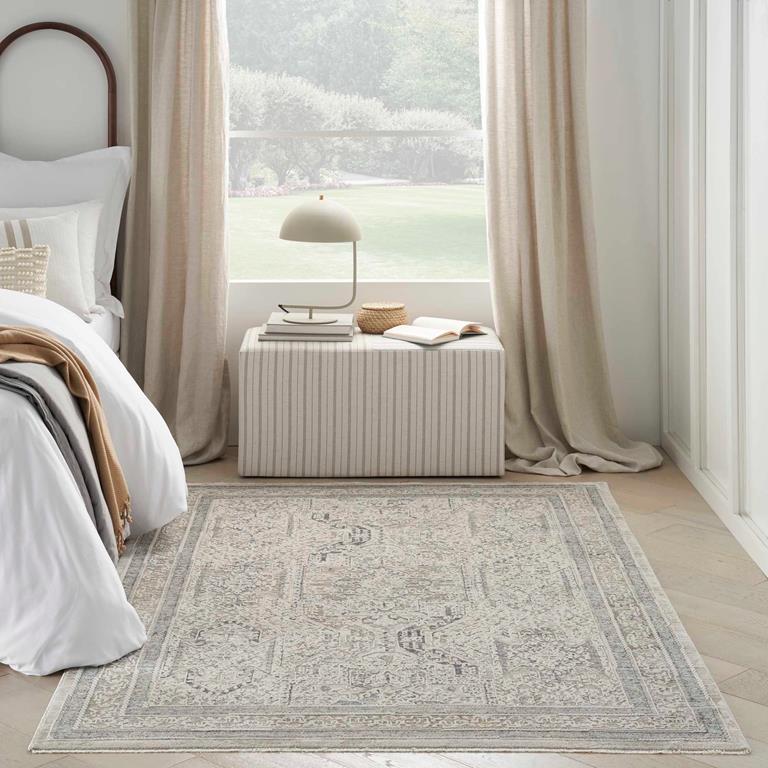 Nourison Lynx LNX01 Ivory Grey Blue Area Rug |Carpetmart.com
