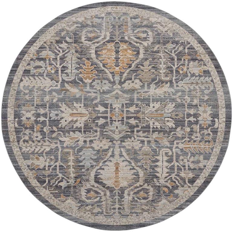 Nourison Lynx LNX02 Navy Multi 8x8 Round Area Rug