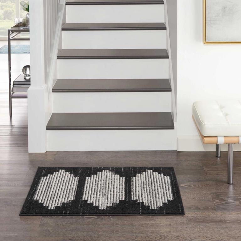 Nourison Modern Passion MDP01 Black Grey 2x3 Area Rug in Room