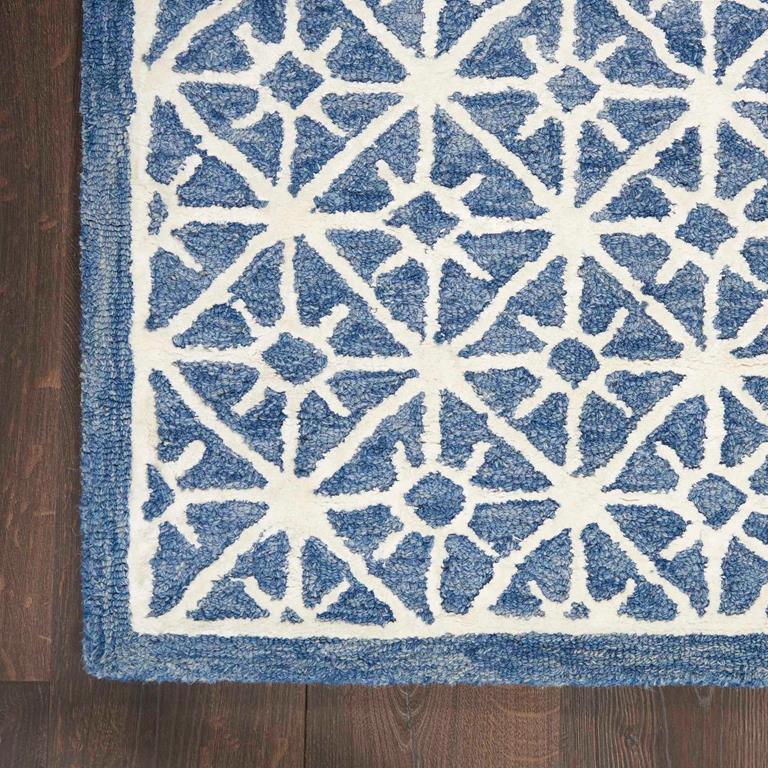 Nourison Nicole Curtis Series 2 SR201 Blue Area Rug Corner