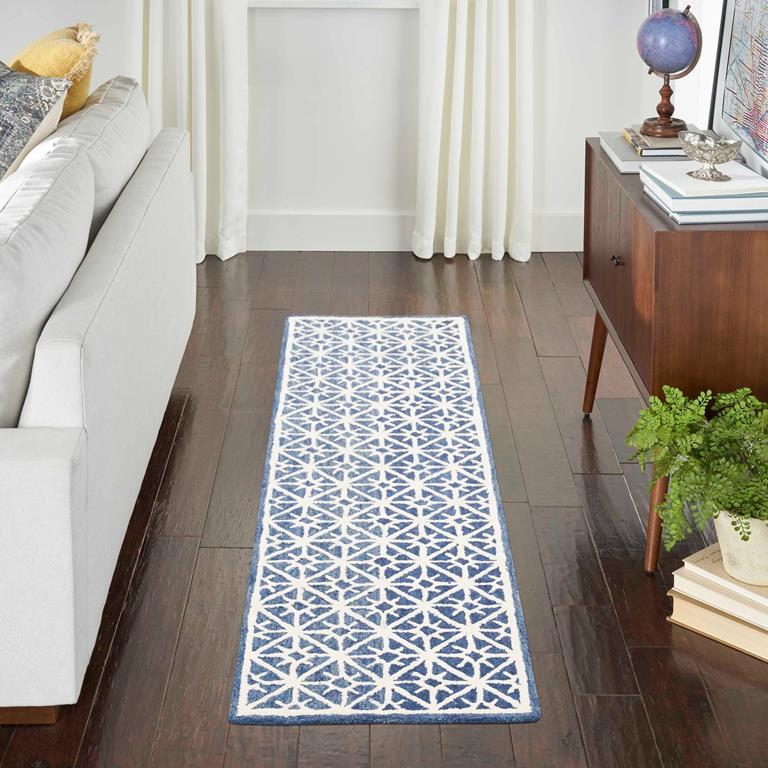 Nourison Nicole Curtis Series 2 SR201 Blue 2x8 Runner Rug in Room