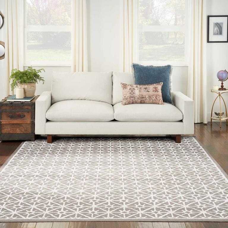 Nourison Nicole Curtis Series 2 SR201 Grey Area Rug Room Scene