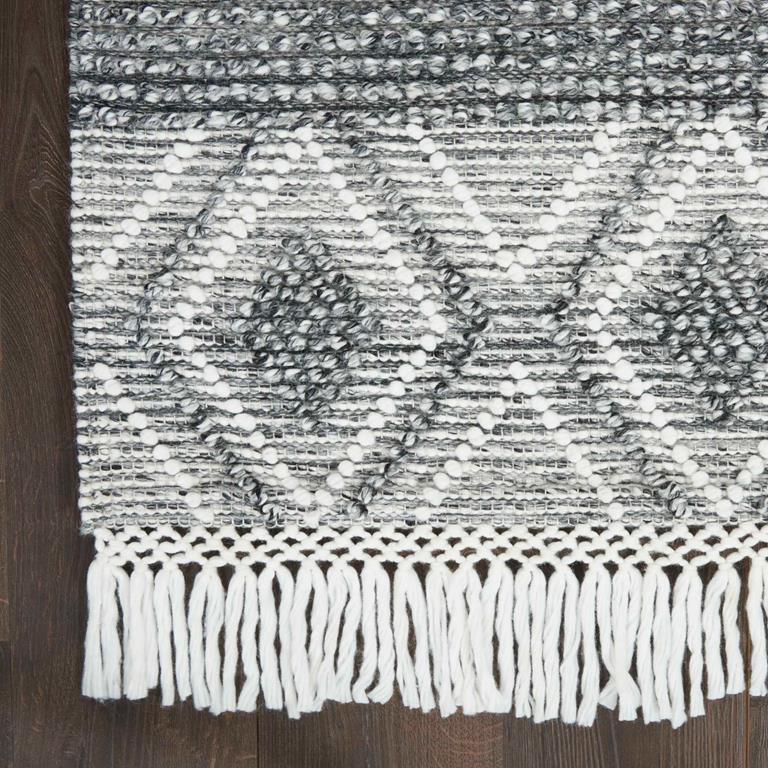 Nourison Nicole Curtis Series 3 SR303 Grey Ivory Area Rug Corner