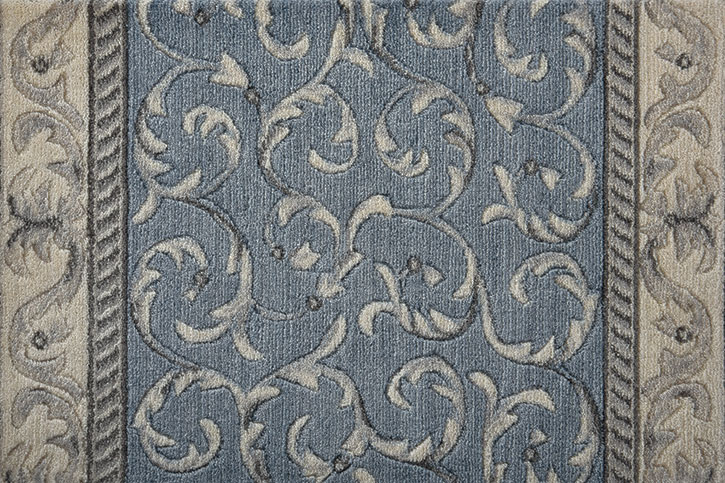 Nourison Somerset Scrollwork ST02 Light Blue 2'3" (27") Wide Hall and Stair Runner