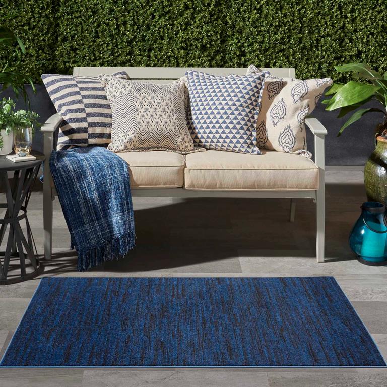 Nourison Essentials NRE01 Midnight Blue 3x5 Rug Outdoors