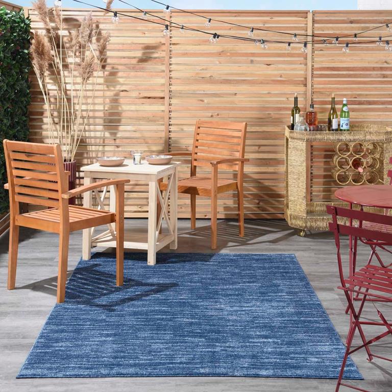 Nourison Essentials NRE01 Navy Blue 5x7 Rug Outdoors